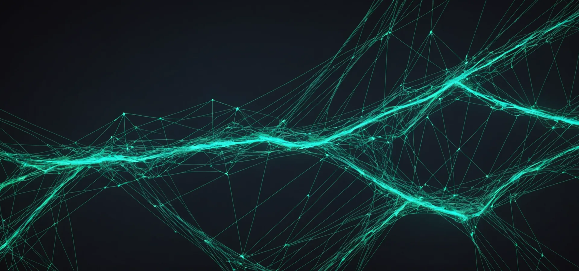 Abstract teal network traces on dark navy representing continuous PCI monitoring architecture